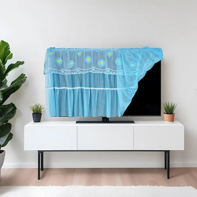 Decorative Lace TV Screen Cover with Dust-Protection Design