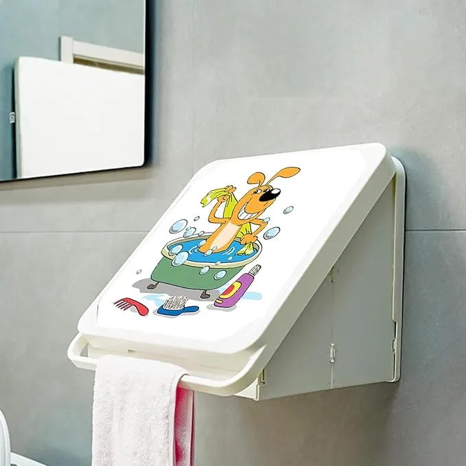 Wall-Mounted Foldable Towel Holder with Decorative Cover