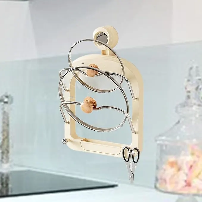 Wall-Mounted Multi-Purpose Hair Tool Organizer with Heat-Resistant Holder